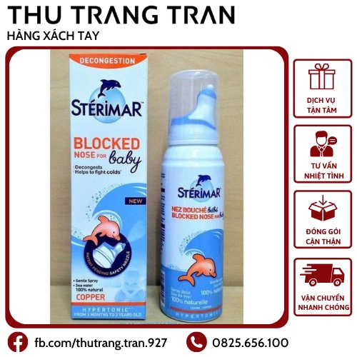 Xịt muối biển Sterimar cá heo cam Pháp