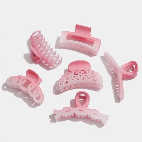 Set 5 Kẹp Tóc Càng Cua Màu Hồng Dễ Thương Jussy Fashion Kiểu Kẹp Tóc Hàn Quốc Nhiều Mẩu Đẹp Đựng Túi Zip