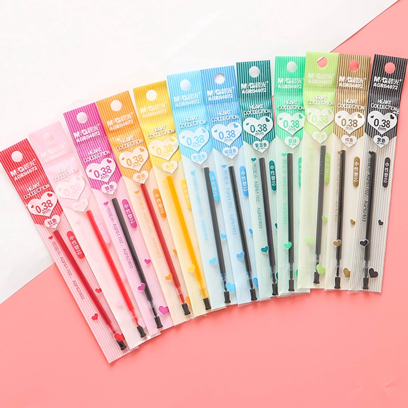 Set 12 Ruột Bút Mực 0.38mm Nhiều Màu Tiện Dụng