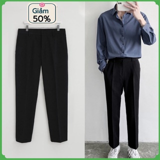 Quần baggy nam ống rộng vải Hàn cao cấp, quần tây âu co giãn tốt Premium thời trang