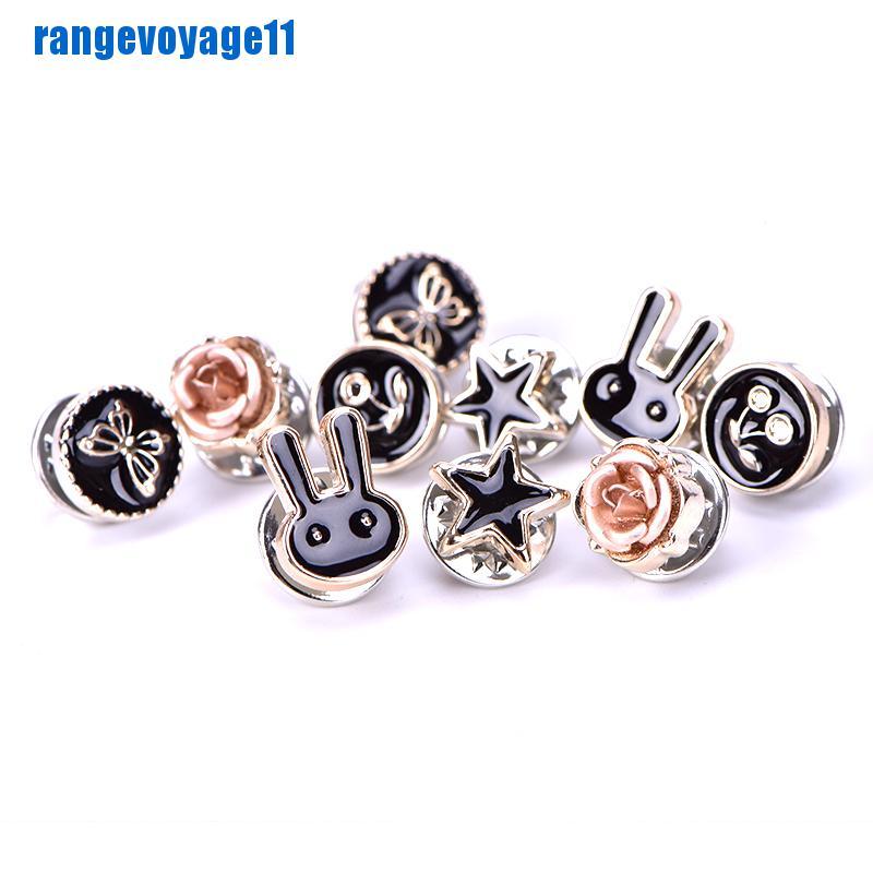 Set 10 ghim cài áo hình hoa đính ngọc trai giả thời trang