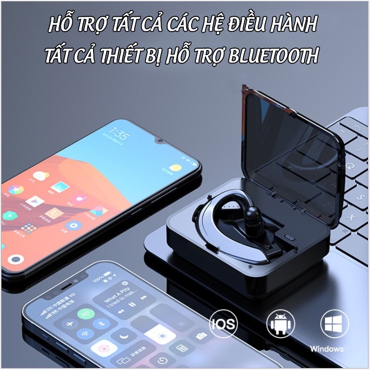 Tai Nghe Bluetooth Amoi Y10 Pin trâu trên 20 giờ; Cốc Sạc Kiêm Sạc Dự Phòng 1200mAh; Hỗ trợ nghe nhạc, gọi thoại