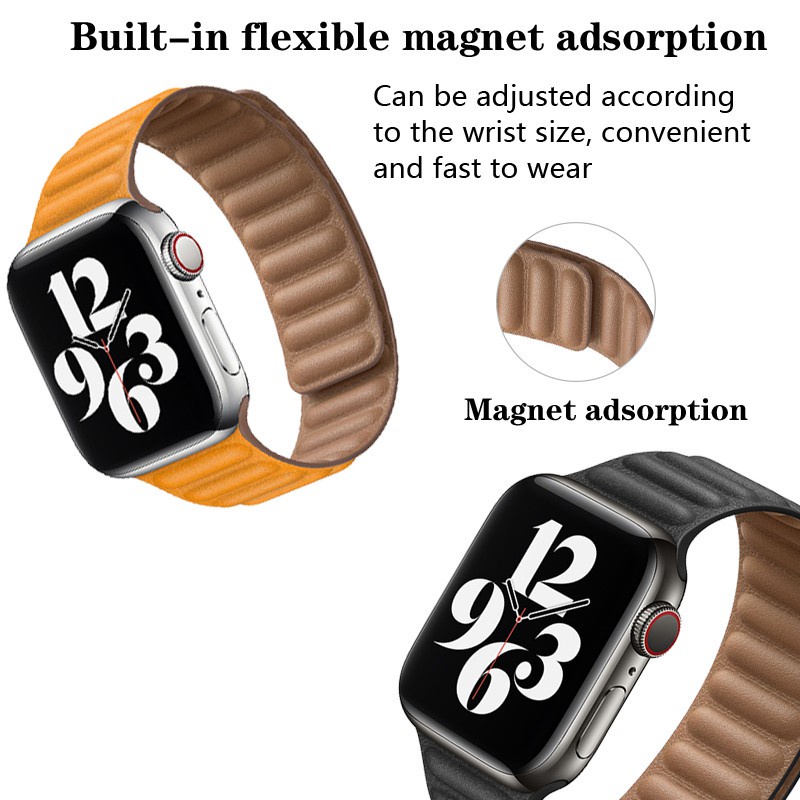 Dây Đeo Thay Thế Bằng Da Từ Tính Chuyên Dụng Cho apple Watch7/6/se/5/4/3/2/1