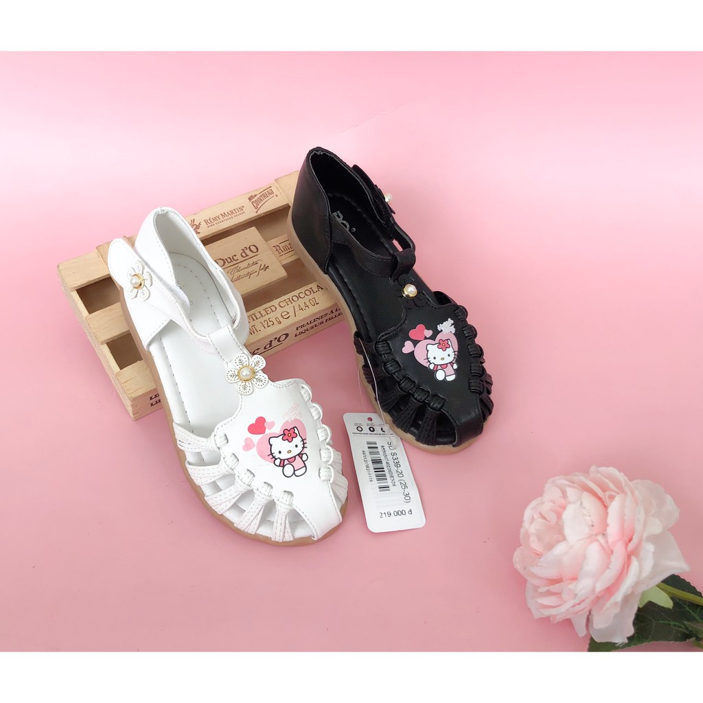 Sandal bé gái BQ 21-36 ❤️FREESHIP❤️ Dép quai hậu học sinh quai tết in hình Helo Kitty S339-20