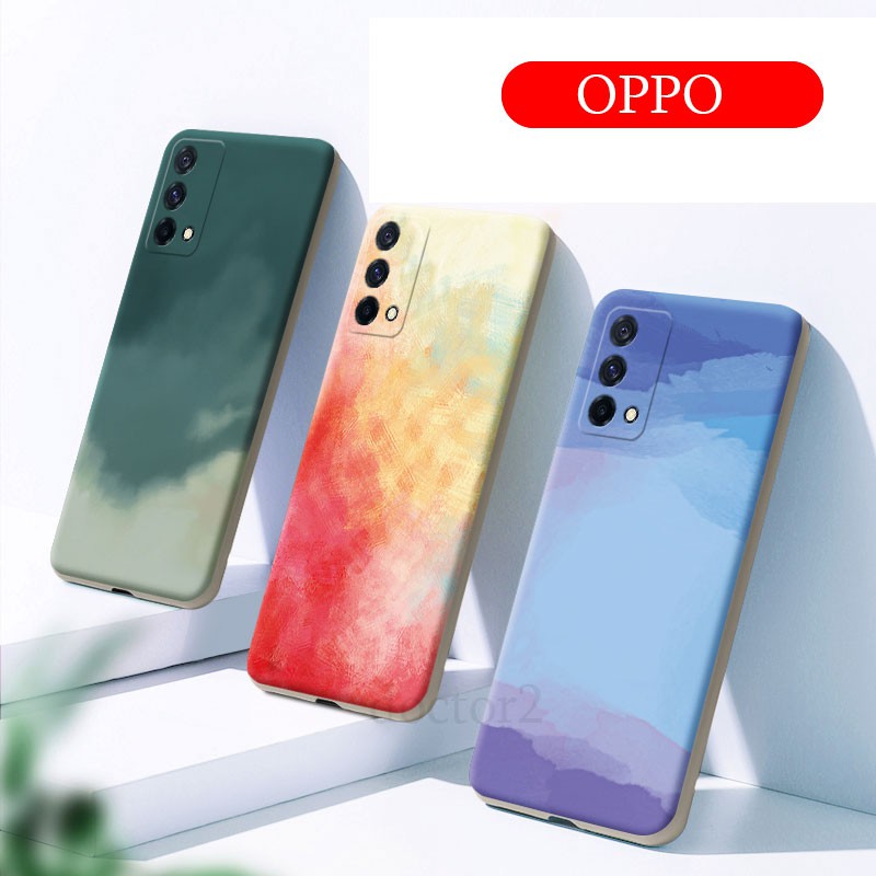 Ốp điện thoại màu Mojito cạnh vuông bảo vệ toàn diện cho OPPO A16 A95 A74 5G A94 A15 A15s A93 A91 A32 4G 2020