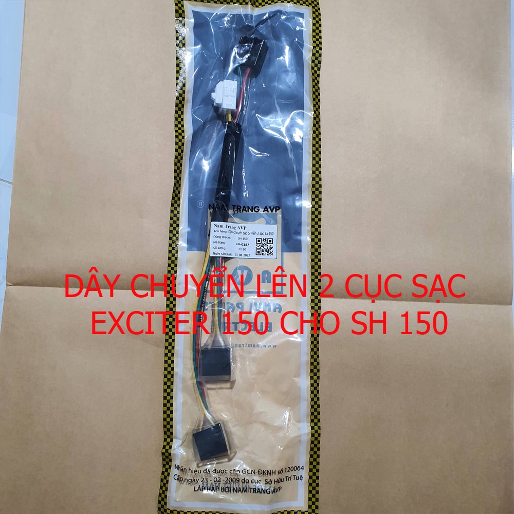 Dây chuyển lên 2 cục sạc Exciter 150 cho SH Ý