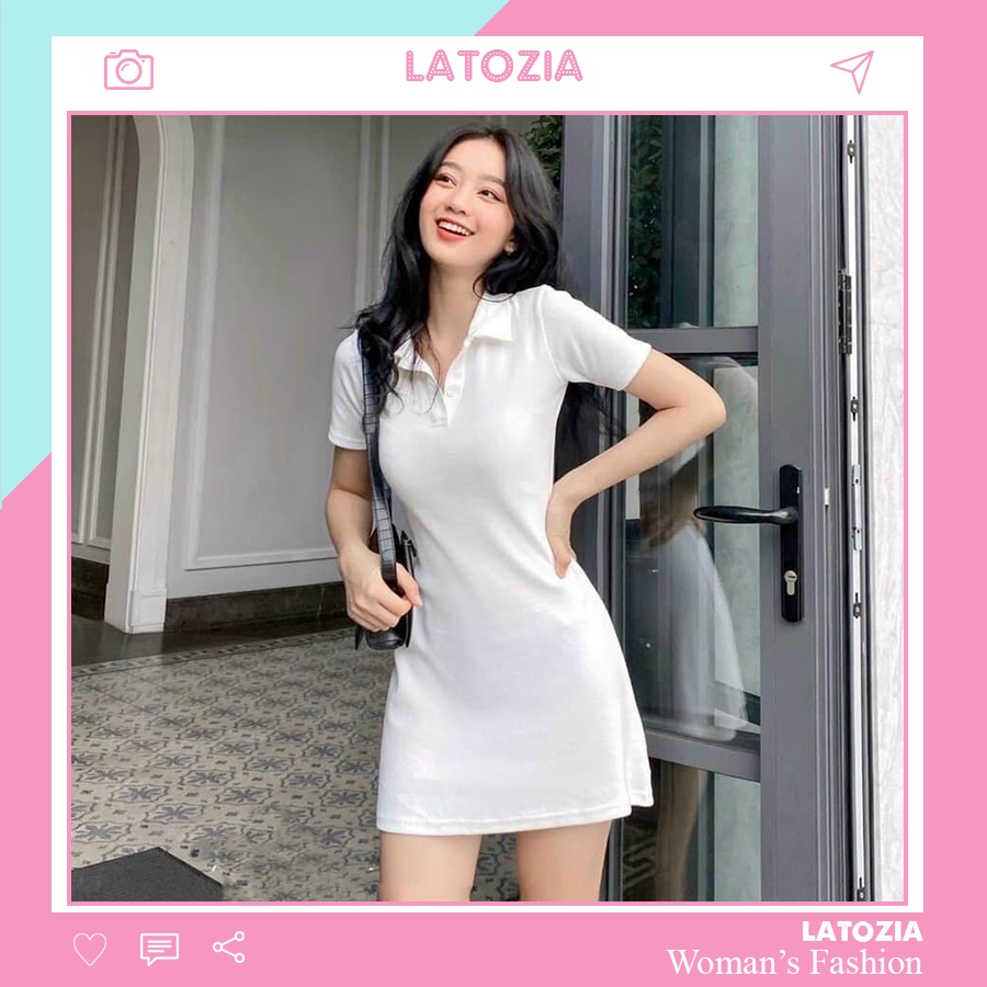 Đầm Dáng Suông Polo Chất Cotton 4 Chiều Năng Động Váy Polo Ngắn Tay Nữ Latozia FS08 | BigBuy360 - bigbuy360.vn