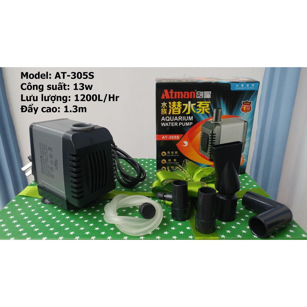 Máy Bơm Tiết Kiệm Điện Atman-305s , Bơm nước lọc Nước bể cá ,hồ cá ( Hàng Công Ty)