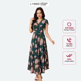 Đầm trung niên LYBEE dáng xòe von tơ cao cấp 628