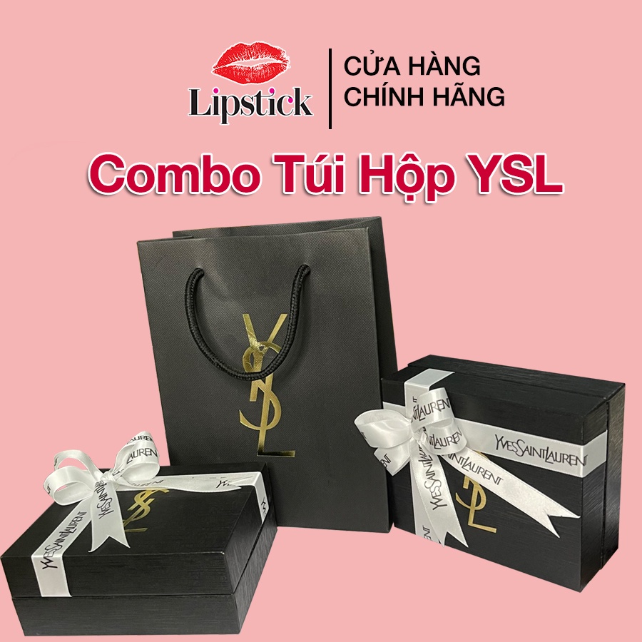 Hộp quà đựng son YSL, Hộp quà tặng, hộp giấy đựng quà cho son YSL kèm nơ thiệp