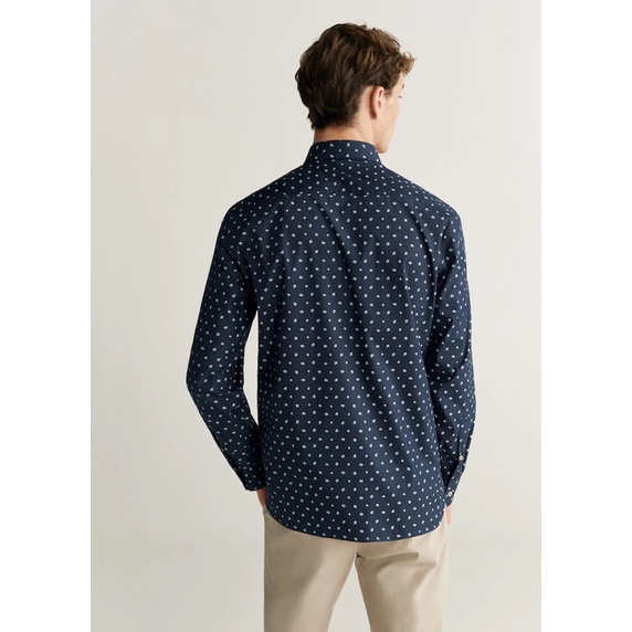 Áo sơ mi nam dáng Slim hoạ tiết in hoa