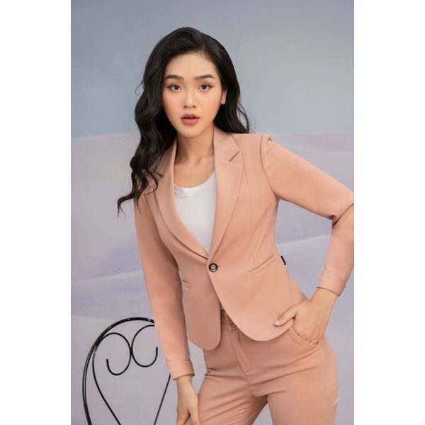 Set vest nữ công SEFA gồm chấn áo dài tay và quần ống đứng chất liệu tuýp - si cao cấp