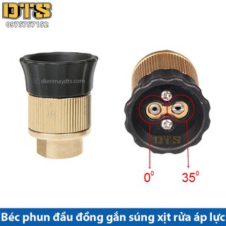 Béc xịt rửa xe 2 lỗ bằng đồng gắn súng xịt rửa áp lực cao, cho máy rửa xe, máy xịt rửa áp lực cao