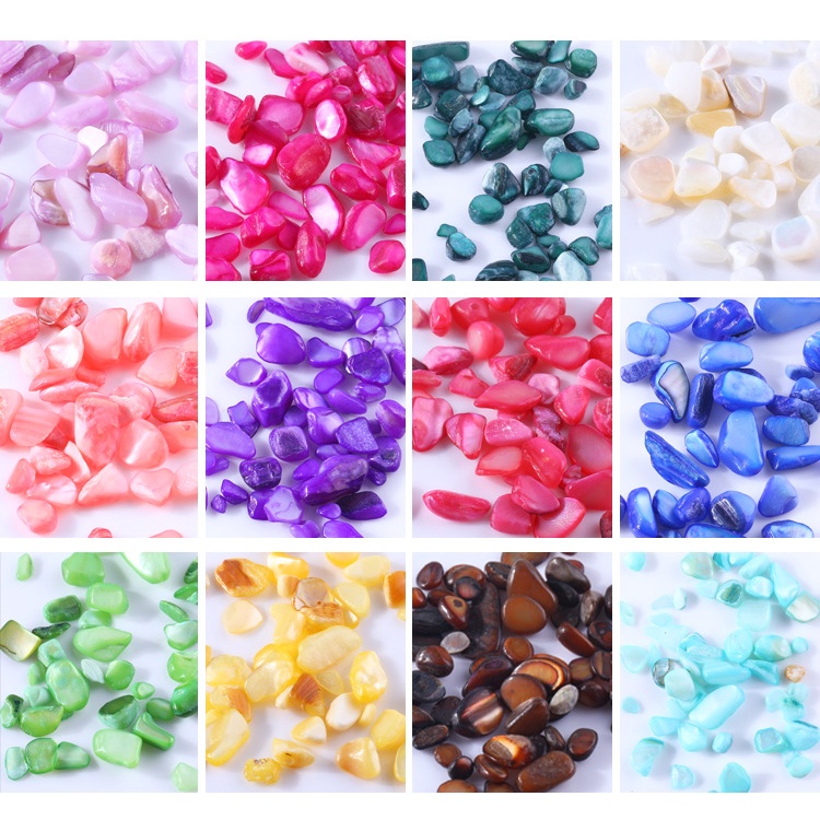 Đá đính móng nail khay sỏi 12 màu mix size tặng kèm nhíp gắp đá , đá sỏi gắn trang trí móng chuyên dụng