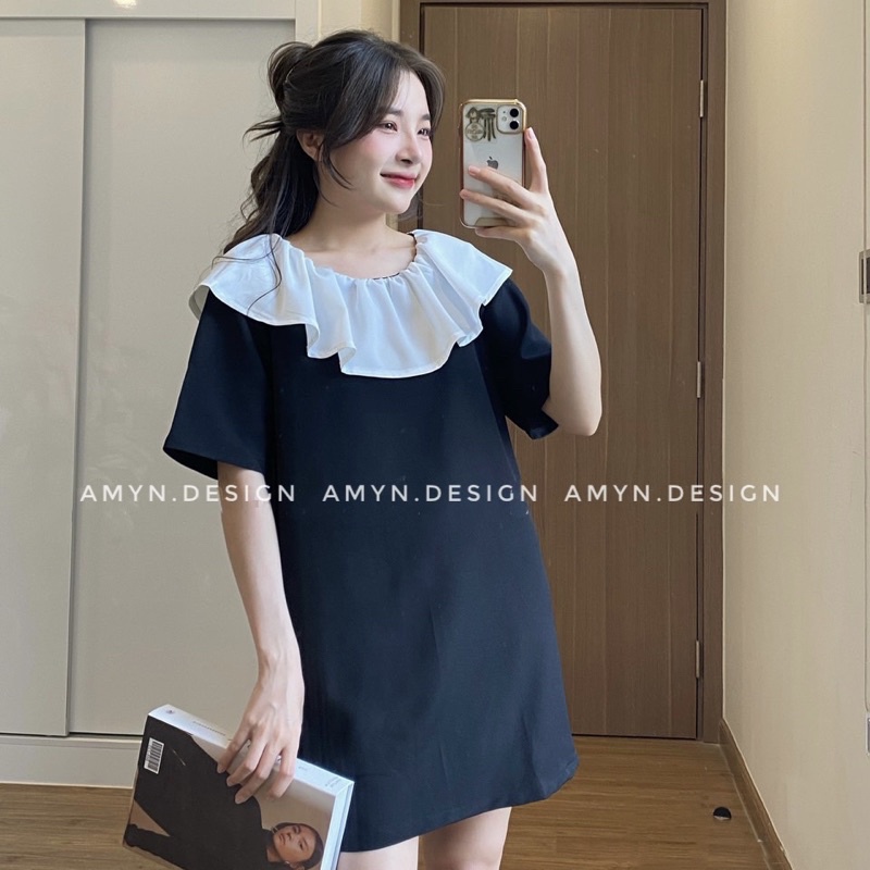 Váy xuông cổ bèo