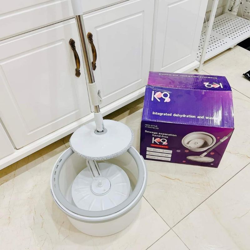 Cây lau nhà, chổi lau nhà thông minh, cây lau nhà tách nước K9 tách biệt 2 ngăn nước sạch và bẩn. Bộ lau nhà.