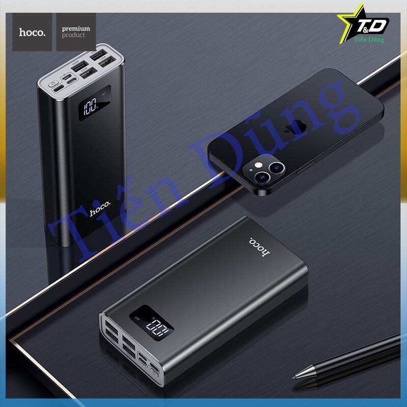 Pin sạc dự phòng Hoco J46A Star ocean 20000mAh 3 cổng vào pin là : Lightning  Micro Type-C / 4 cổng Output USB