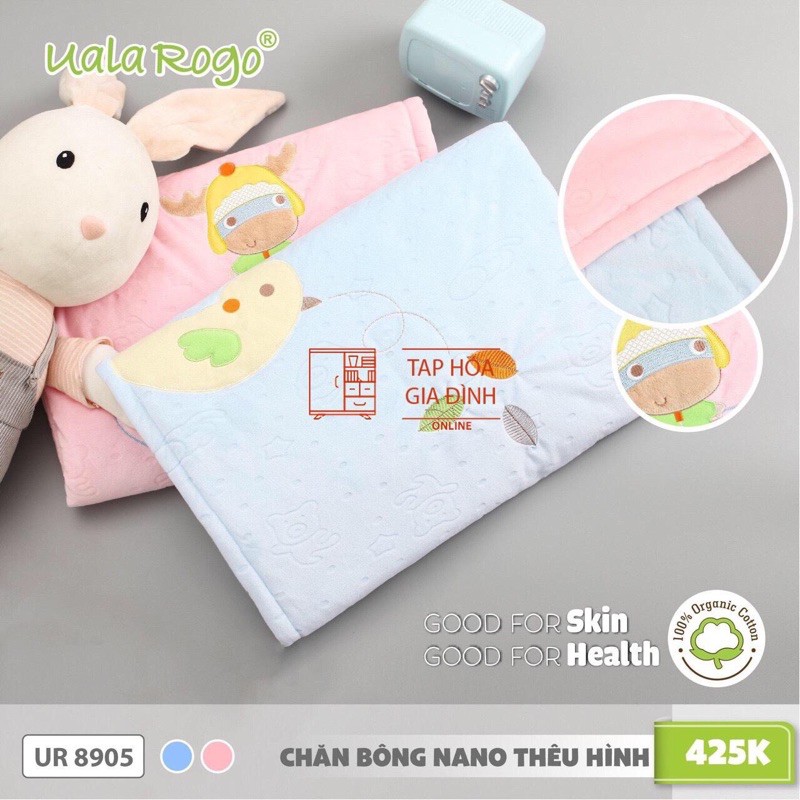 Chăn bông nano thêu hình, kháng khuẩn, siêu ấm siêu nhẹ Uala&amp;rogo