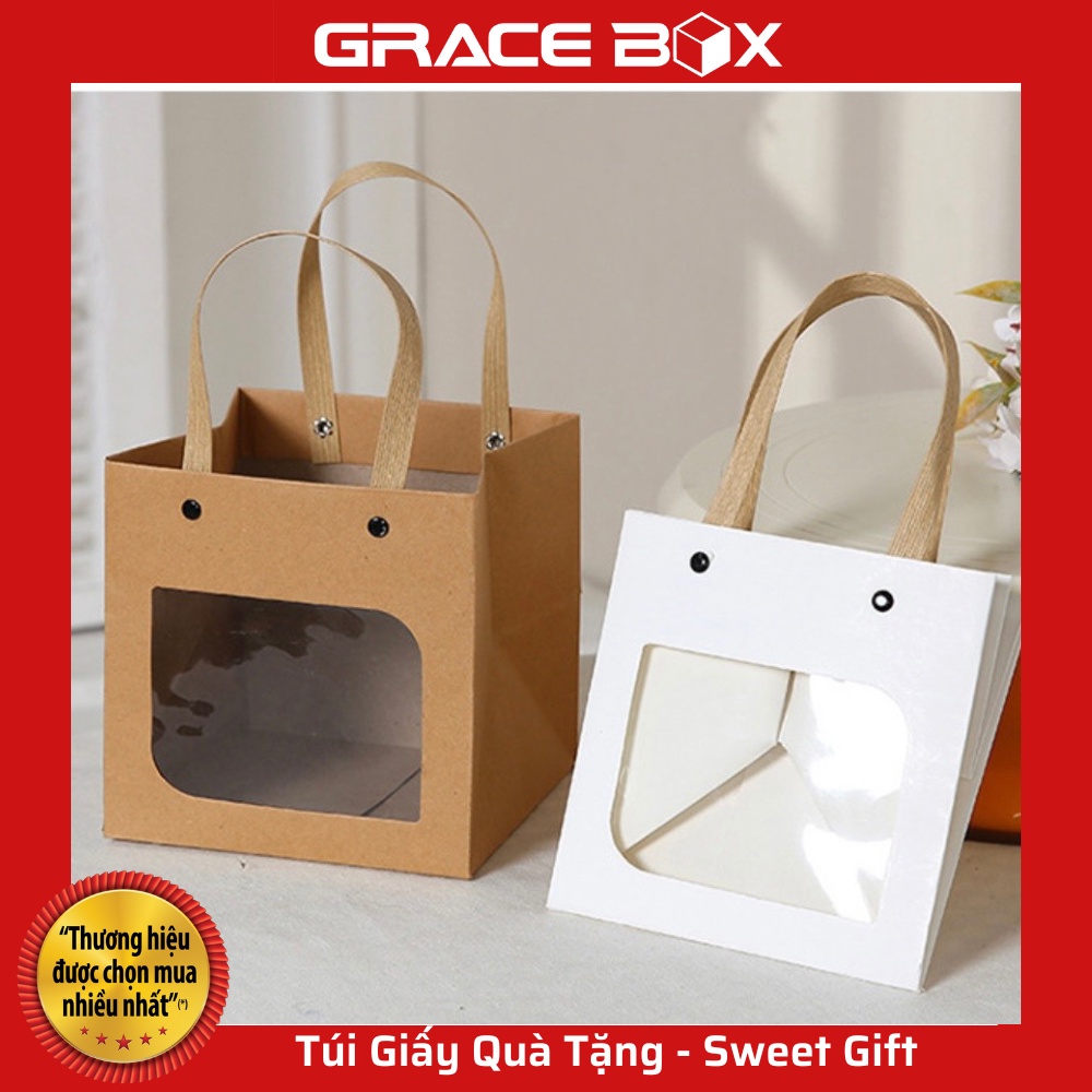 (Giá Sỉ) Túi Giấy Quà Tặng Mini Sow Window Xinh Xắn - Siêu Thị Bao Bì Grace Box