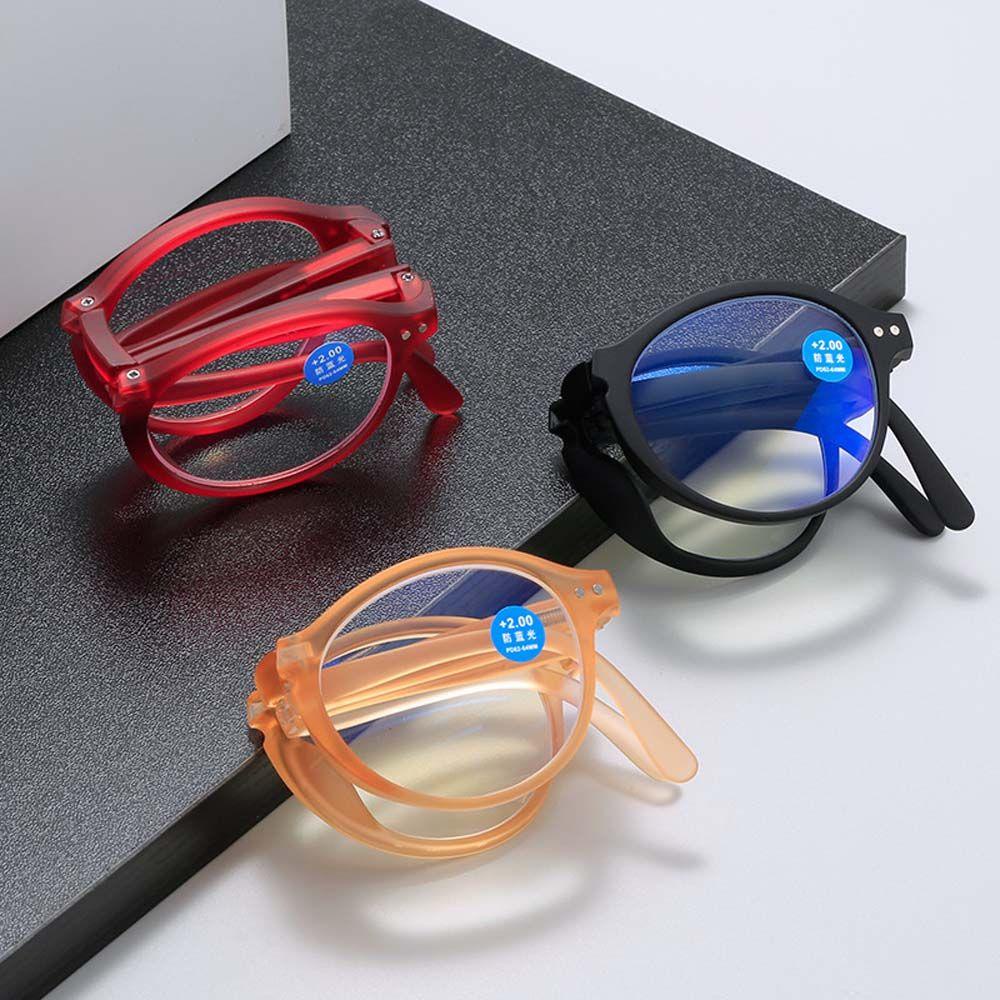 Kính Đọc Sách Tròng Màu Cam + 1.0 ~ + 4.0 Chống Ánh Sáng Xanh Dạng Gập Tiện Dụng