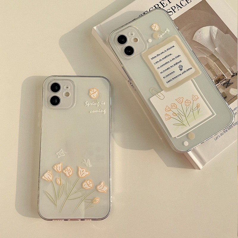 Ốp Điện Thoại TPU Mềm Trong Suốt Họa Tiết Hoa Cho iPhone 6 6s 7 8 Plus 14 11 12 13 Pro MAX X XR XS MAX SE 2020