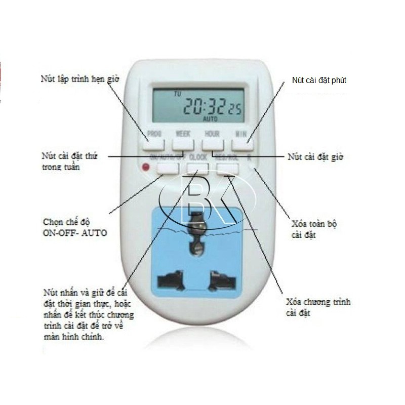 Ổ cắm hẹn giờ AL-06, 16 lần tự động tắt mở thiết bị