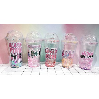 cốc 2 lớp kim tuyến Blackpink idol kpop nắp cầu CNKI2 cốc giữ nhiệt ly 2 lớp nắp cầu cốc làm lạnh dễ thương 500ml