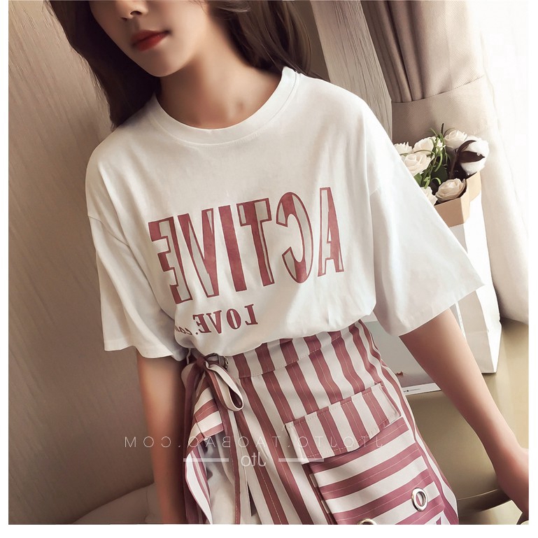 Set chân váy và áo thun tay ngắn thời trang quyến rũ cho nữ