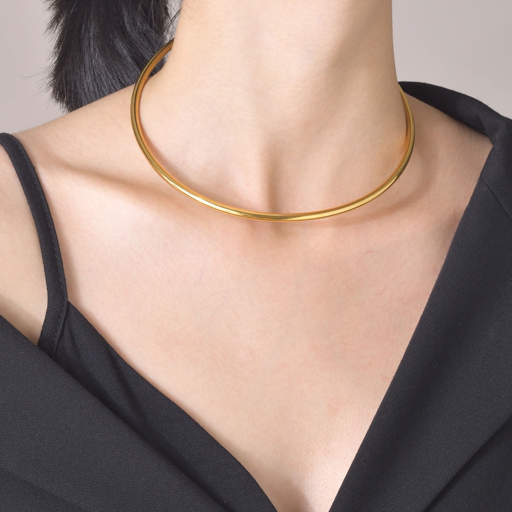 Vnox Vòng cổ Choker 4MM Bằng Thép Không Gỉ Thời Trang Cho Nữ