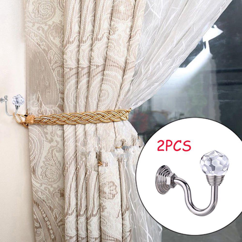 Set 2 Móc Treo Rèm Cửa Gắn Tường Phong Cách Vintage Thiết Thực Tiện Lợi Giá Đỡ