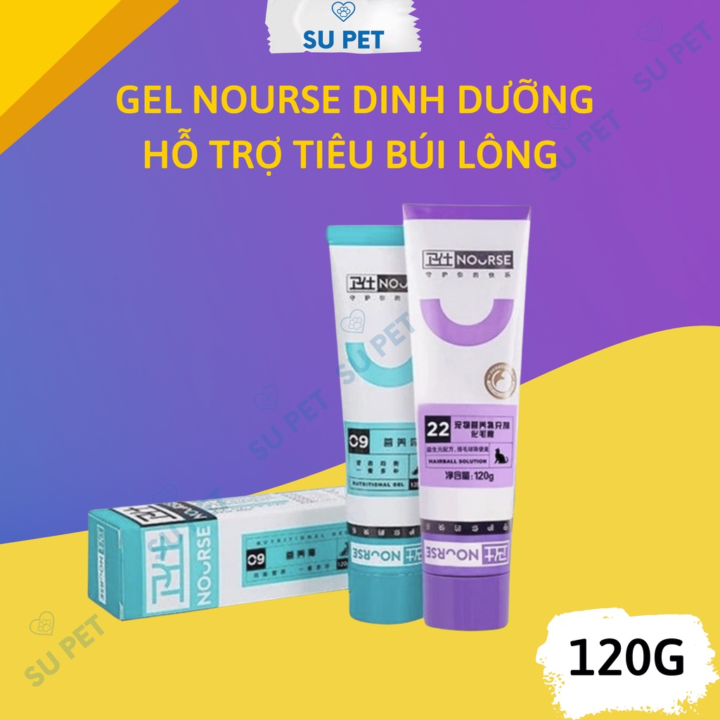 Gel NOURSE dinh dưỡng cho mèo kén ăn, hỗ trợ tiêu búi lông 120G