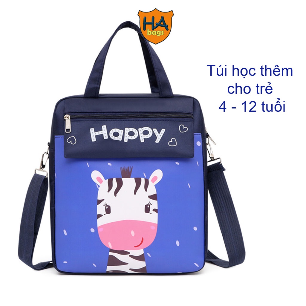 Túi sách đi học thêm, học hè cho học sinh tiểu học HA1025, kích thước 31x27x8cm