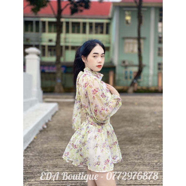 ( HOT) Đầm Nữ Cổ Yếm Hoa von Xinh xắn , Quyến rũ Sáng Da
