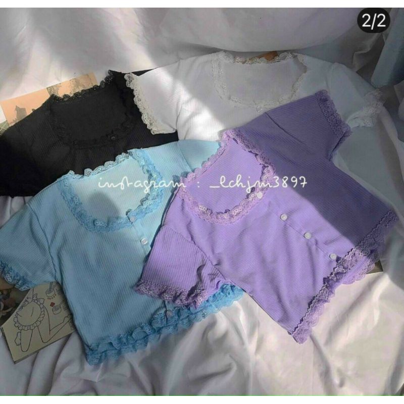 ÁO CROPTOP LỬNG NGẮN REN