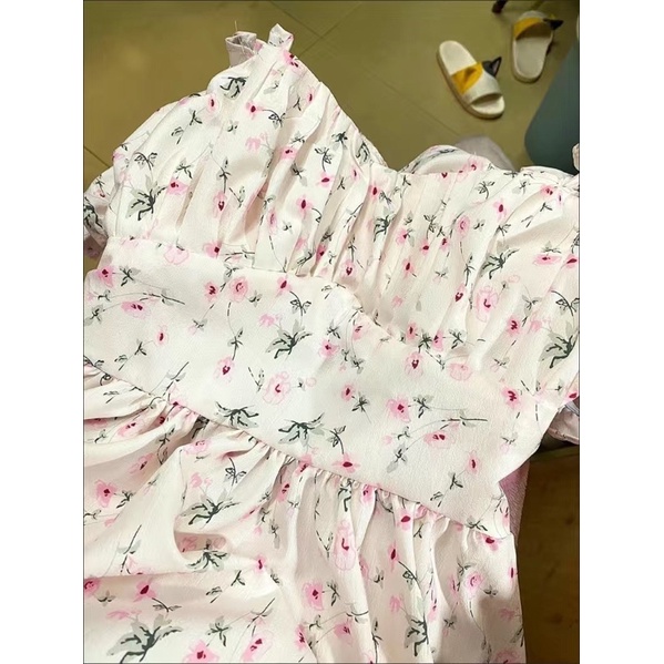 Đầm Hoa Nhí Hở Lưng Thắt Nơ Sau