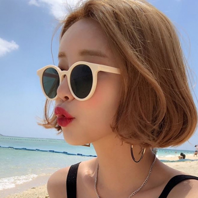 Kính mát gọng tròn màu sắc ngọt ngào độc đáo chống tia UV