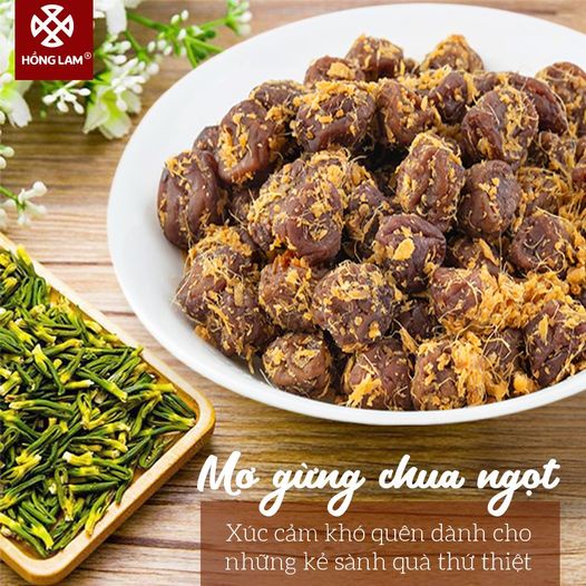 Mơ Gừng Đặc Sản/Mơ Gừng Chua Ngọt/Chua Mặn Hồng Lam Hũ 200G - Đặc Sản Việt