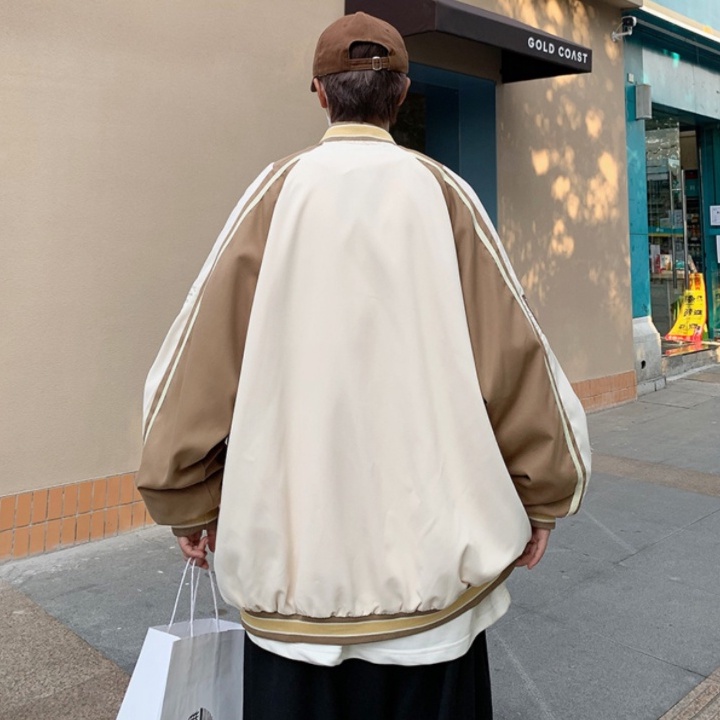 Áo khoác nam phong cách Hàn Quốc Chữ thêu nam nữ áo khoác bóng chày thời trang hai lớp áo khoác nữ thường xuyên chất lượng cao áo khoác ném bom bóng chày