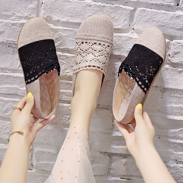 Dép Sandal Hở Ngón Chất Liệu Lanh Thoáng Khí Phong Cách Retro Tth009 Cho Nữ