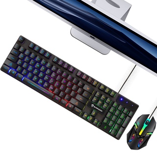 Bộ Bàn Phím Gaming có dây Kèm Chuột Máy Tính SHIPADOO, văn phòng, bàn phím giả cơ Có LED 7 Màu Ấn Tượng