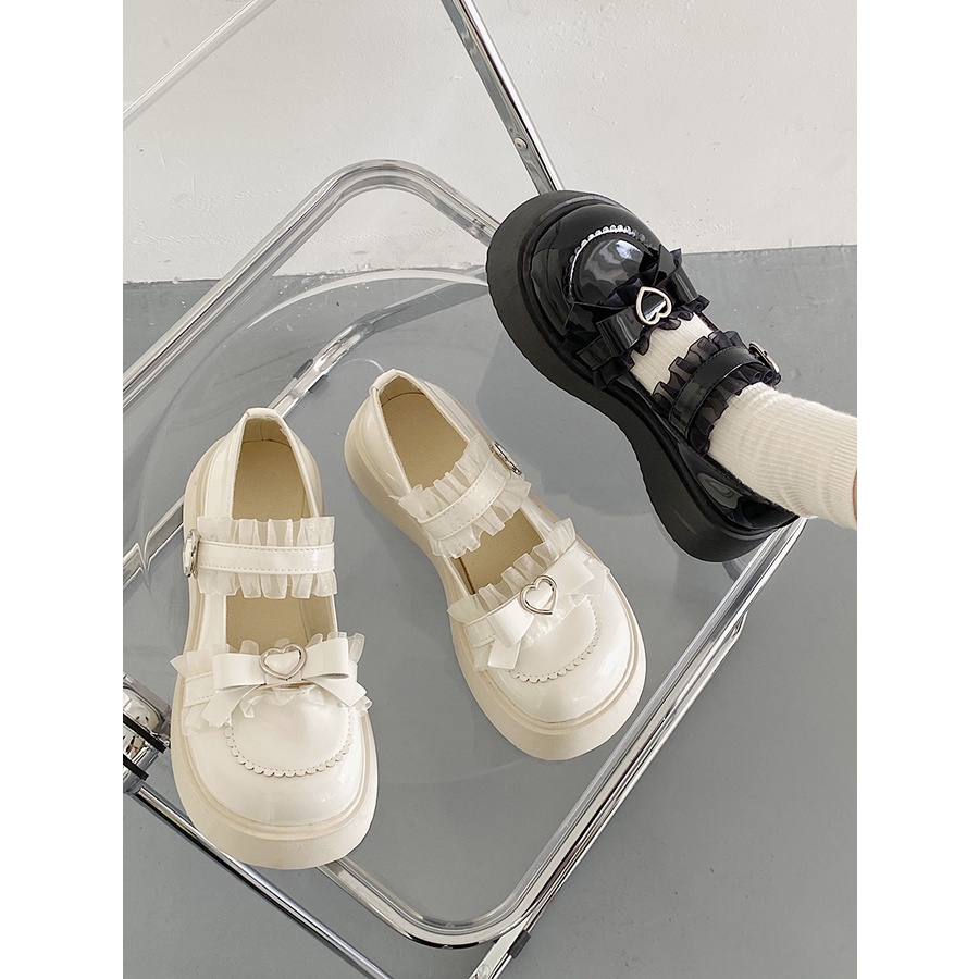 Giày Oxford phong cách lolita gothic - Giày Oxford ulzzang phong cách Nhật Bản đế bằng