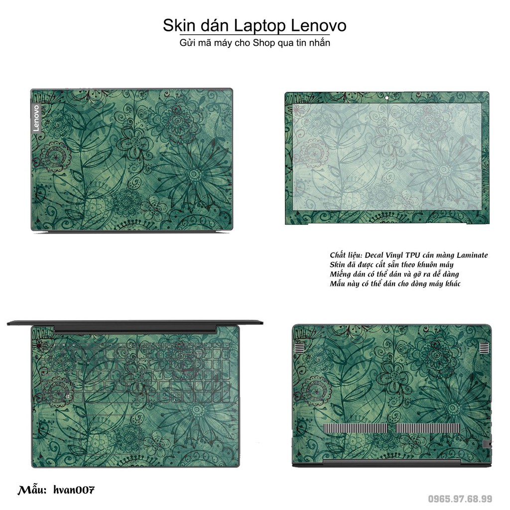 Skin dán Laptop Lenovo in hình Hoa văn nhiều mẫu 2 (inbox mã máy cho Shop)