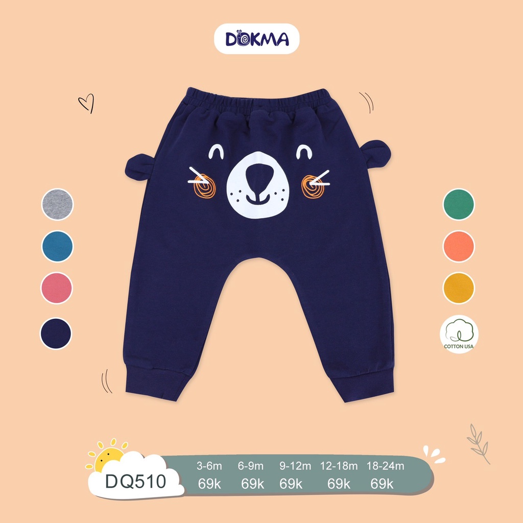 Quần dài bo ống bé trai Dokma DQ510 (Sz 3-24m)