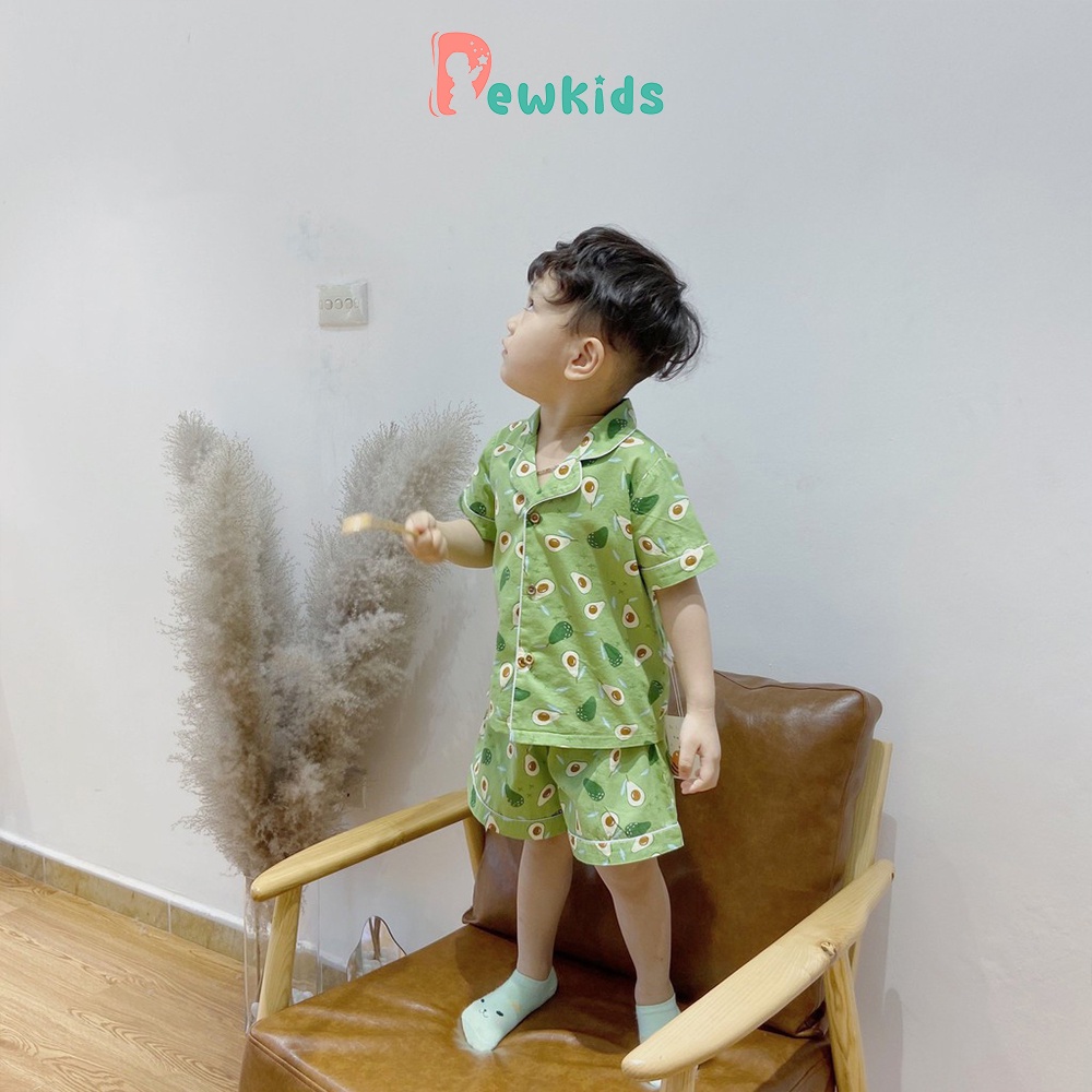 Pijama cho bé, bộ pijama Dewkids họa tiết quả bơ dễ thương chất liệu thô mềm mát