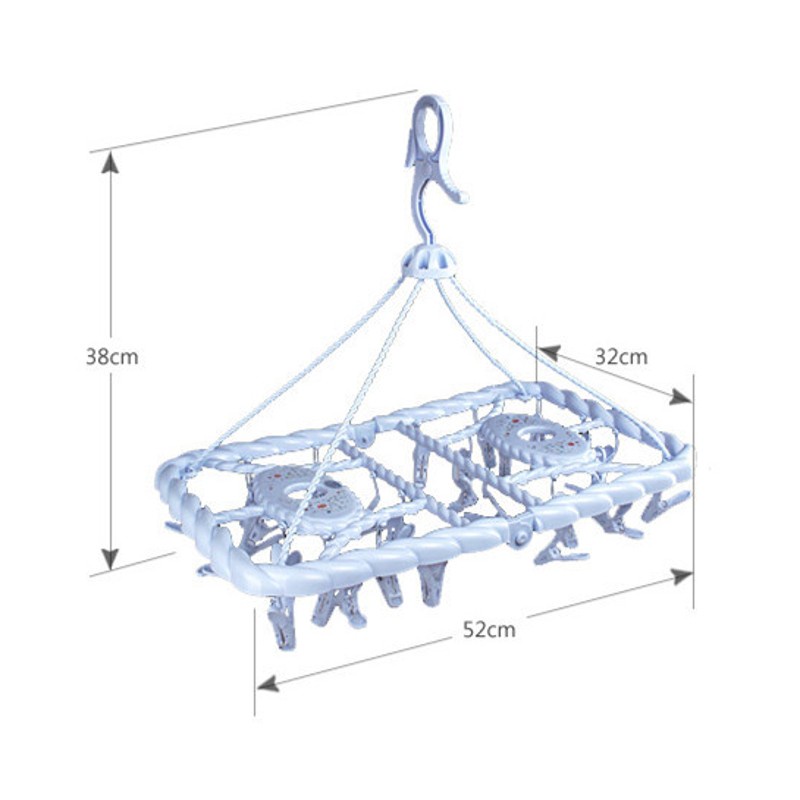 Móc chùm chữ nhật phơi đồ 32 kẹp,móc kẹp phơi tất,phơi quần áo,phơi đồ em bé No 3705