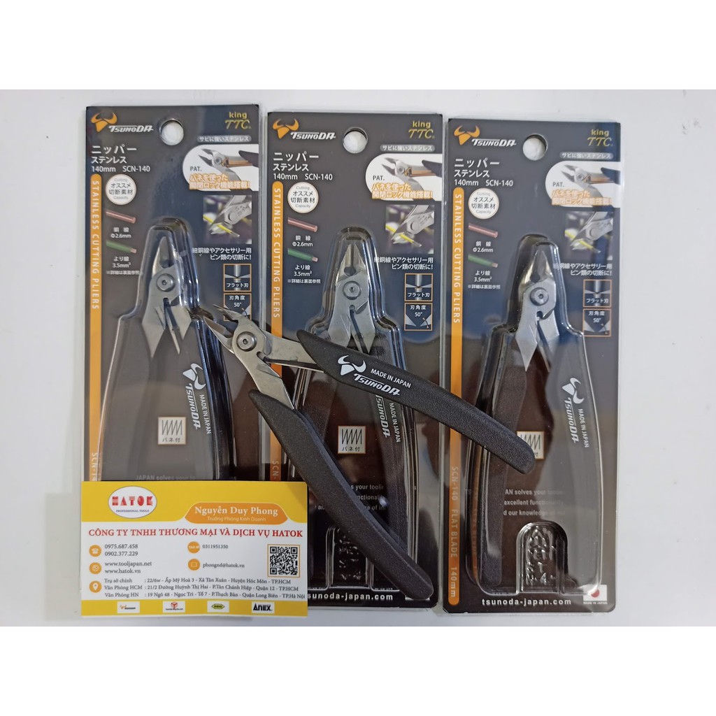 Kìm cắt không gỉ Tsunoda SCN-140 Made In Japan