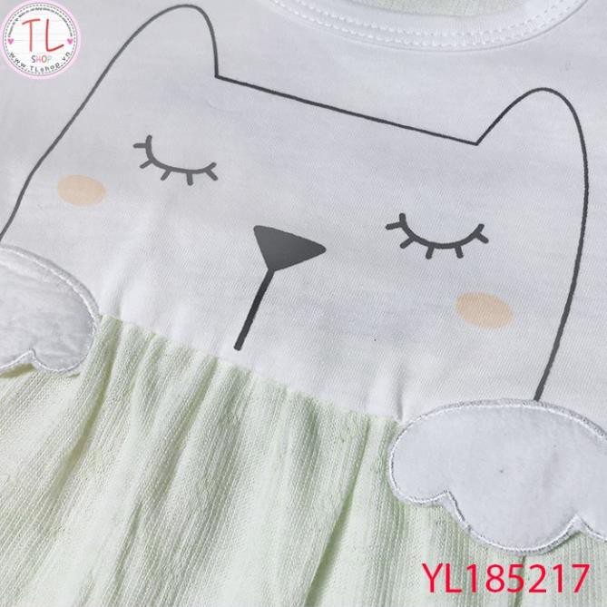 Thời trang trẻ em -Bodysuit thun tay dài cho bé gái hình mèo con - Quần áo bé gái - Bộ bé gái