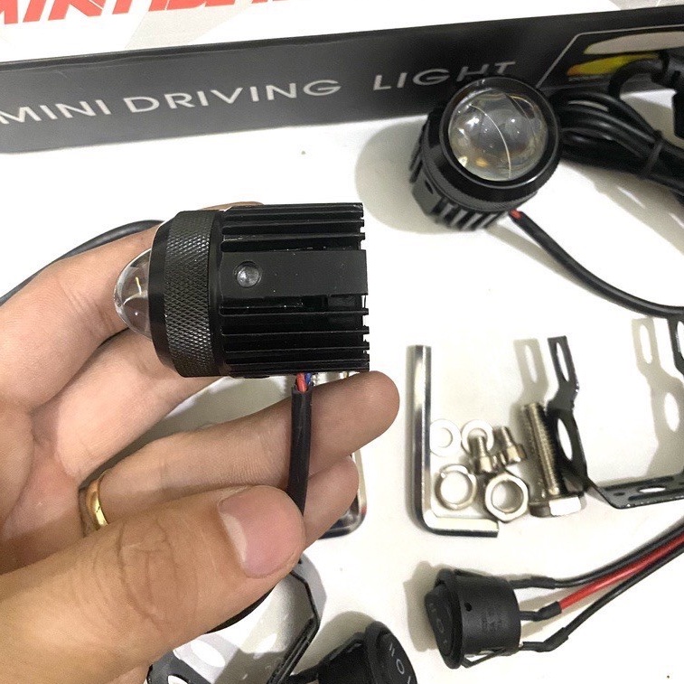 Đèn trợ sáng bi cầu mini 2 chế độ xe máy ô tô loại 1