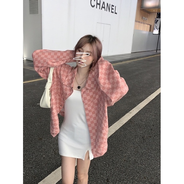 Áo Khoác Jean Kẻ Caro