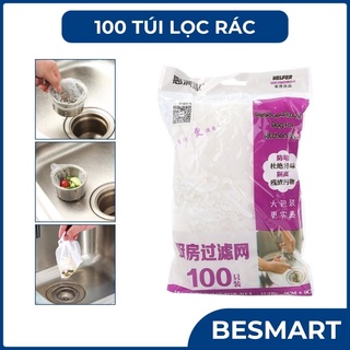 Combo 100/200/300 túi lọc rác cặn bồn rửa chén bát besmart